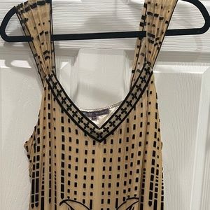 Hale Bob Silk & Velvet Beaded Cocktail Tank Dress